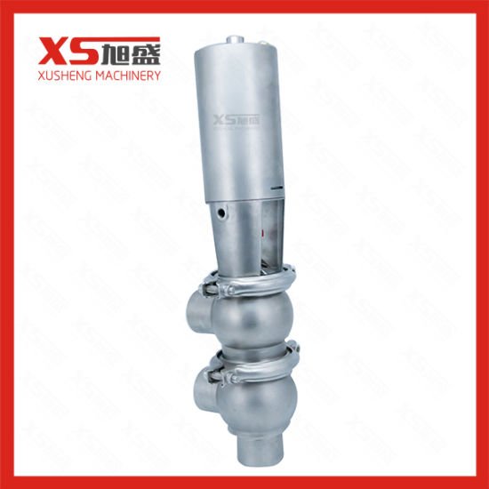 Válvula de sede de desvio de fluxo sanitário de aço inoxidável