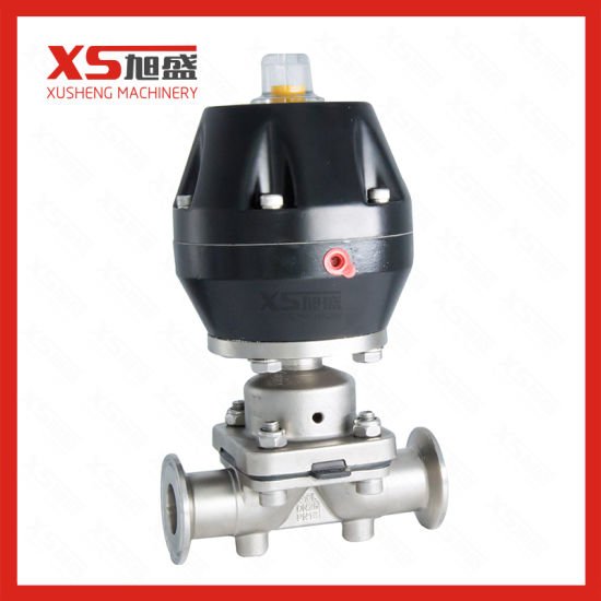 Válvula de diafragma SS316L com atuador pneumático de função única de aço inoxidável