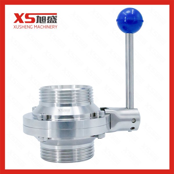 Válvula Borboleta com Flange Sanitário SS304 25,4 mm Aço Inoxidável Macho