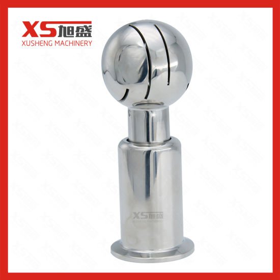 Bola de spray giratória CIP com três grampos higiênicos de aço inoxidável 316