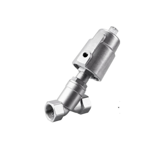 Válvula de sede angular de rosca sanitária de aço inoxidável com atuador de aço inoxidável